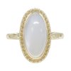 Oval Moonstone Art Deco Style Ring Oval Moonstone Beaded Ring, Art Deco Style, Solid Gold by Lilly M. JEWELERS