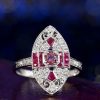 pink-tourmaline-ruby-diamond-marquise-cocktail-ring-14k-white-gold-beauty-front Pink Tourmaline Ruby Diamond Marquise Cocktail Ring