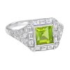 princess-peridot-diamond-ring-art-deco-style-14k-gold-angled-view Peridot Diamond Art Deco Style Ring Angled View
