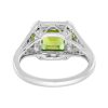 princess-peridot-diamond-ring-art-deco-style-14k-gold-back Peridot Diamond Art Deco Style Ring Back