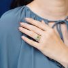 princess-peridot-diamond-ring-art-deco-style-14k-gold-on-body-front-distant Peridot Diamond Art Deco Style Ring on Body Front Distant