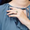 princess-peridot-diamond-ring-art-deco-style-14k-gold-on-body-side-distant Peridot Diamond Art Deco Style Ring on Body Side Distant
