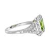 princess-peridot-diamond-ring-art-deco-style-14k-gold-side Peridot Diamond Art Deco Style Ring Side