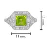 princess-peridot-diamond-ring-art-deco-style-14k-gold-size Peridot Diamond Art Deco Style Ring Size