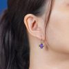 round-amethyst-peridot-pearl-drop-earrings-art-deco-style-9k-gold-on-body-front-distant Round Amethyst and Peridot Art Deco Style Earrings on Body Distant