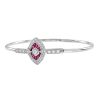 round-brilliant-diamond-french-cut-ruby-bangle-art-deco-style-18k-gold-side Diamond and Ruby Art Deco Style Bangle Bracelet Side