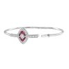 round-brilliant-diamond-french-cut-ruby-bangle-art-deco-style-18k-gold-side-open Diamond and Ruby Art Deco Style Bangle Bracelet Side Open
