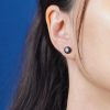 round-diamond-onyx-stud-earrings-art-deco-style-14k-white-gold-on-body-side Diamond Onyx Art Deco Style Stud Earrings on Body Side