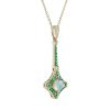 round-opal-emerald-diamond-necklace-art-deco-style-14k-gold-side Opal Emerald Art Deco Style Necklace Side
