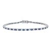 Sapphire and Diamond Classic Tennis Bracelet Sapphire Diamond Tennis Bracelet with Round Cut Sapphires and Diamonds, Solid Gold by Lilly M. JEWELERS