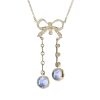 round-tanzanite-diamond-bow-negligee-necklace-edwardian-style-14k-yellow-gold-back Tanzanite and Diamond Edwardian Style Bow Negligee Necklace Back