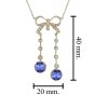 round-tanzanite-diamond-bow-negligee-necklace-edwardian-style-14k-yellow-gold-size Tanzanite and Diamond Edwardian Style Bow Negligee Necklace Size