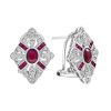 ruby-diamond-geometric-stud-earrings-18k-white-gold-front Ruby Diamond Geometric Stud Earrings VDO