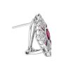 ruby-diamond-geometric-stud-earrings-18k-white-gold-side Ruby Diamond Geometric Stud Earrings Side