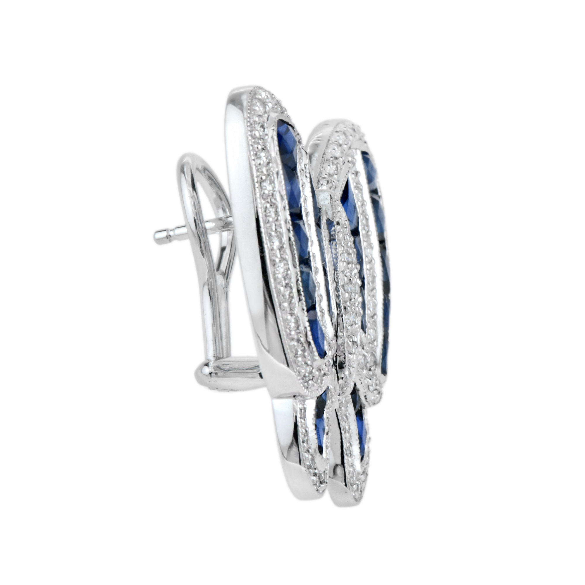 sapphire-diamond-butterfly-earrings-art-deco-style-18k-gold-side Sapphire Diamond Art Deco Style Butterfly Earrings Side
